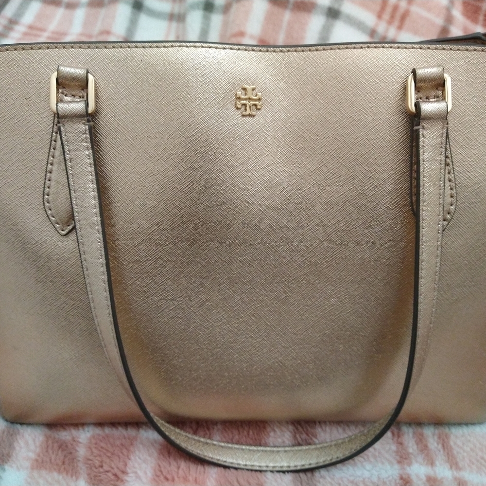 Tory Burch Saffiano Metallic Tote